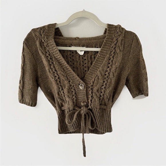 Aeropostale Brown Cable Knit Cardigan - Picture 1 of 4